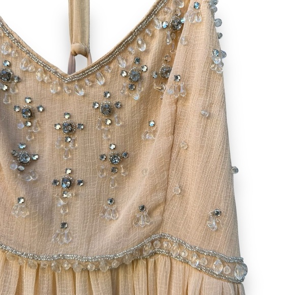UO Kimchi Blue Snow Queen Embellished Rhinestone Mini Party Dress Pale Pink 10 - Picture 8 of 11